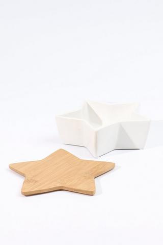 Bamboo Lid Festive Star Bowl