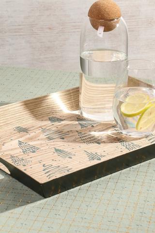 Festive Wooden Serving Tray