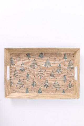 Festive Wooden Serving Tray