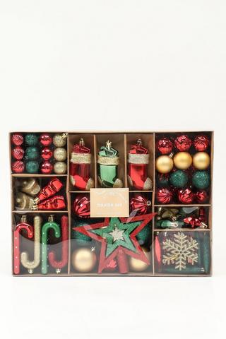 90 Pack Multi-bauble Decor Set