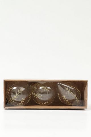 3 Pack Leaf Baubles, 8x24cm