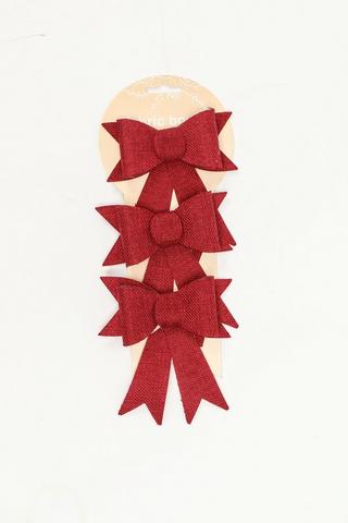3 Pack Texture Tree Bows, 9x10cm