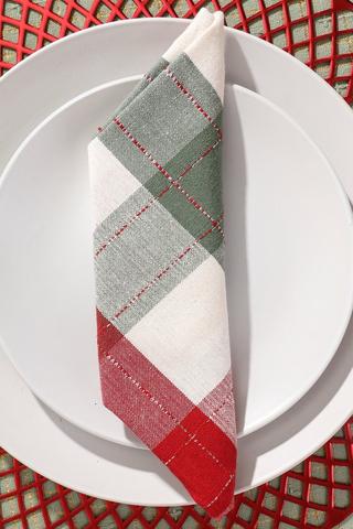 Festive Check Napkin, 40x40cm
