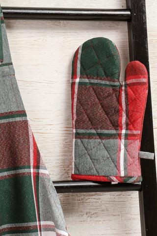 Festive Check Cotton Oven Glove 
