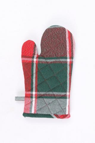 Festive Check Cotton Oven Glove 
