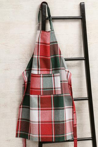 Festive Check Cotton Apron

