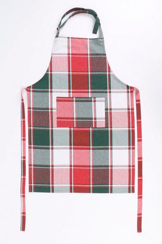 Festive Check Cotton Apron
