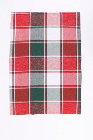 Festive Check Cotton Tea Towel