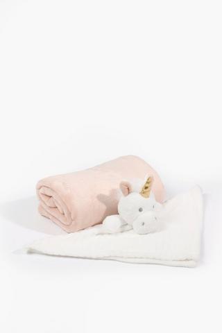 Soft Touch Blanket With Dudu Blanket Unicorn