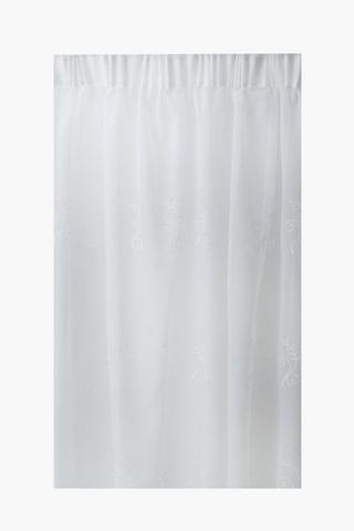 Sheer Embroidered Vine Taped Curtain, 290x218cm
