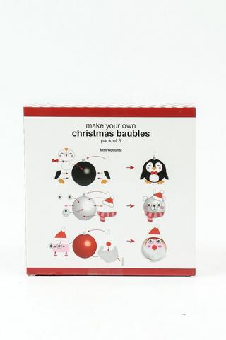 3 Pack Diy Bauble Kit, 17x17cm