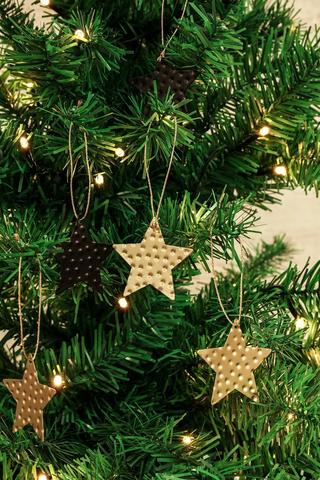 6 Pack Hanging Metal Stars, 5cm