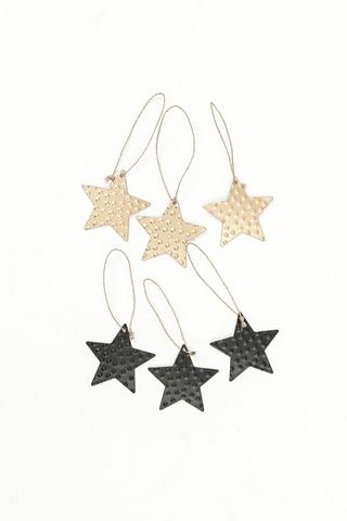 6 Pack Hanging Metal Stars, 5cm