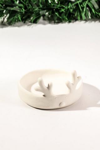 Reindeer Candle Plate, 11cm