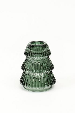 Glass Tree Candle Holder, 6x8cm