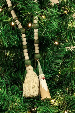 Beaded Santa Garland, 100cm