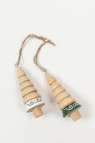 3 Pack Wooden Tree Hanging Decor, 10x18cm