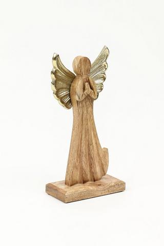 Wooden Angel Statue, 13x30cm