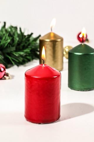 Festive Pillar Candle, 5x7,5cm