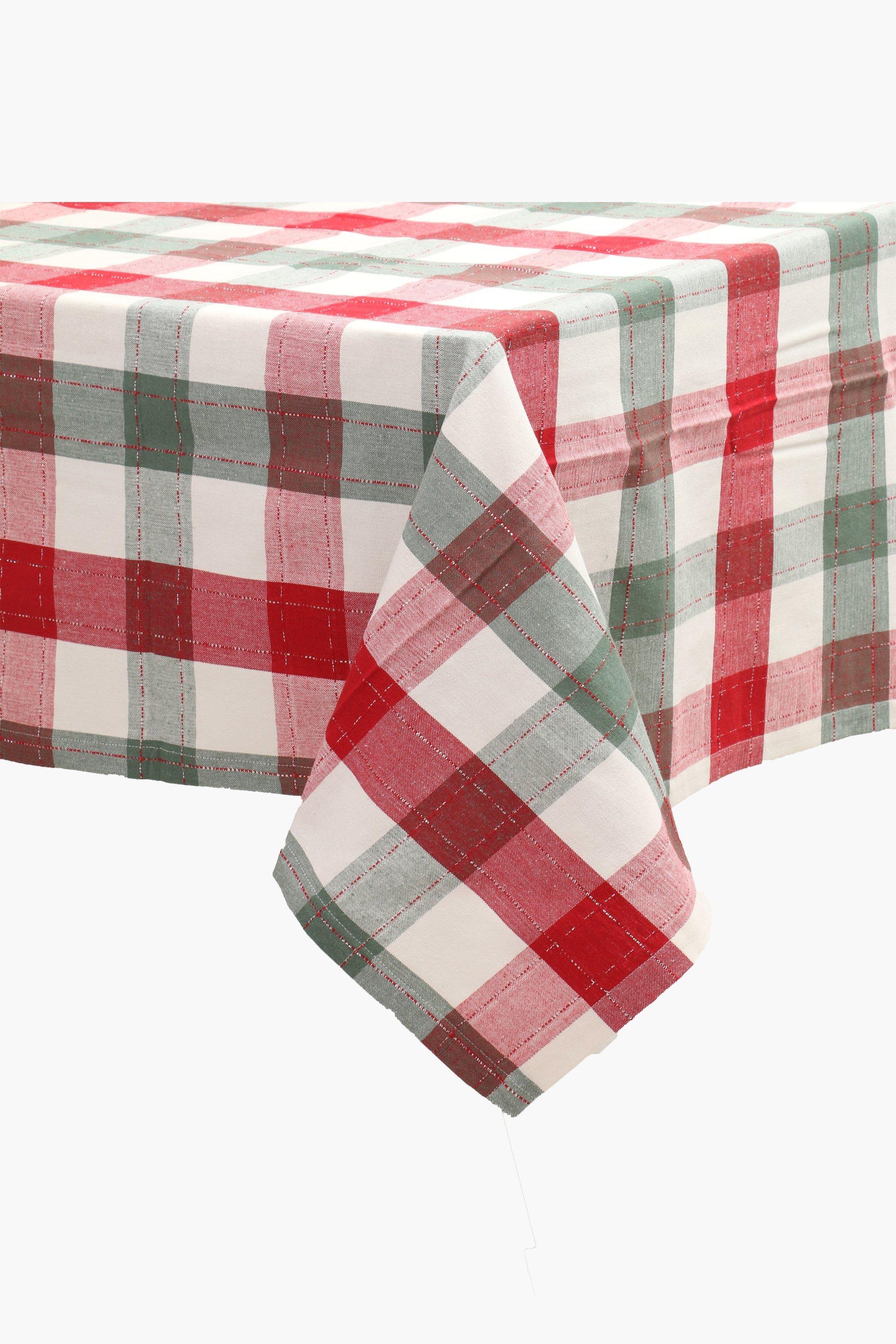 Festive Check Tablecloth, 135x230cm