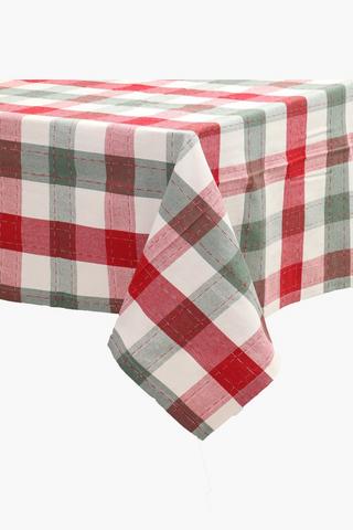 Festive Check Tablecloth, 135x230cm