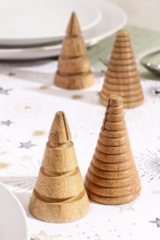 4 Festive Wooden Place Holders