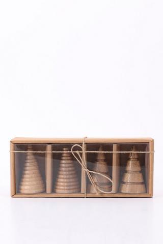 4 Festive Wooden Place Holders