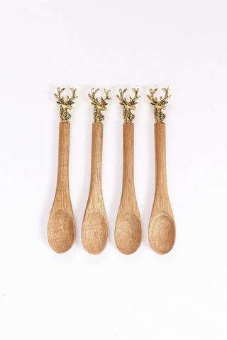 4 Acacia Reindeer Spoons