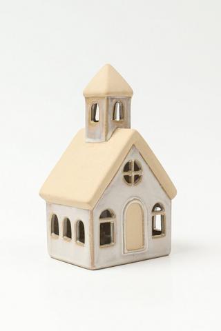Ceramic Led Church, 10x17cm