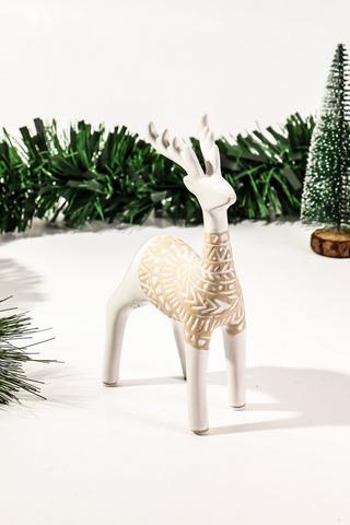 Etched Reindeer Statue, 12x19cm