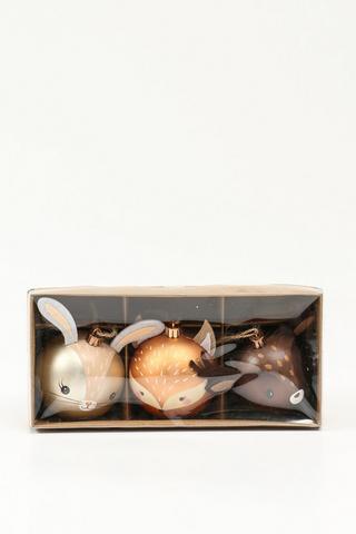 3 Pack Forest Friends Baubles