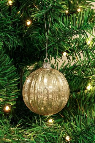 Glitter Ribbed Bauble, 8cm
