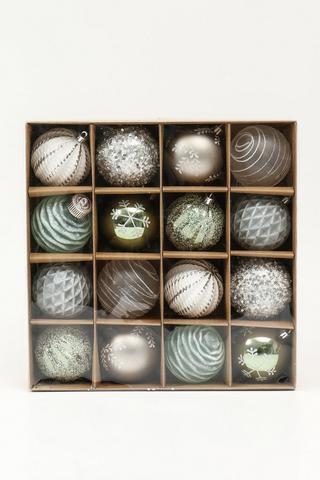 16 Pack Elegance Baubles, 34x8cm