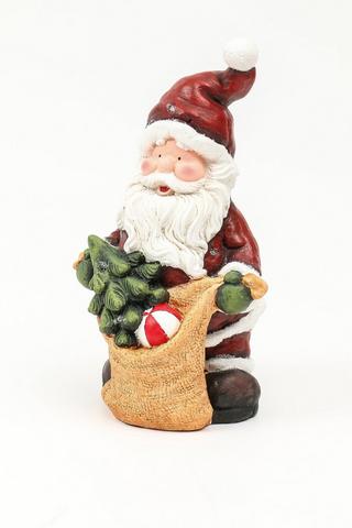 Santa Sack Ceramic Statue, 20x36cm