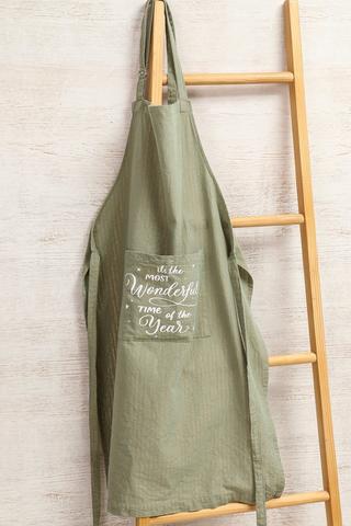 Festive Script Cotton Apron