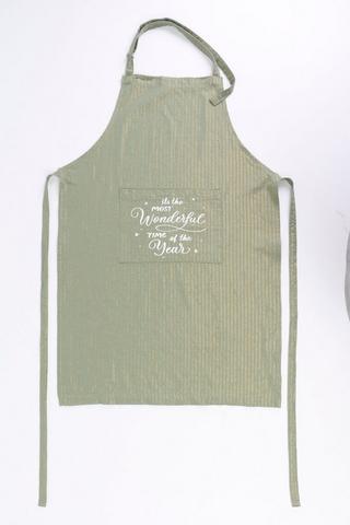 Festive Script Cotton Apron