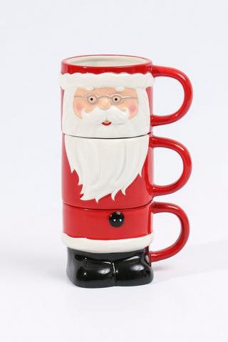 Set Of 3 Santa Mug Tree