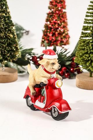 Scooter Dog Statue, 11x11cm