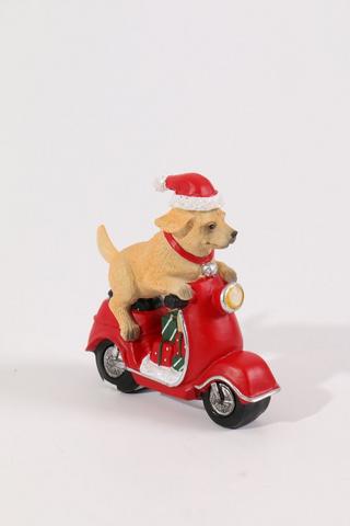 Scooter Dog Statue, 11x11cm