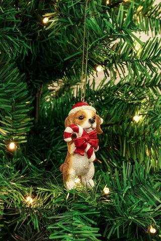Beagle Cane Hanging Decor, 10cm