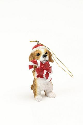 Beagle Cane Hanging Decor, 10cm