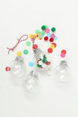 4 Pack Diy Bauble Kit, 15cm