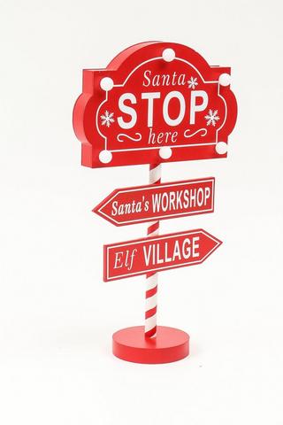 Santa Led Stop Sign, 24x40cm