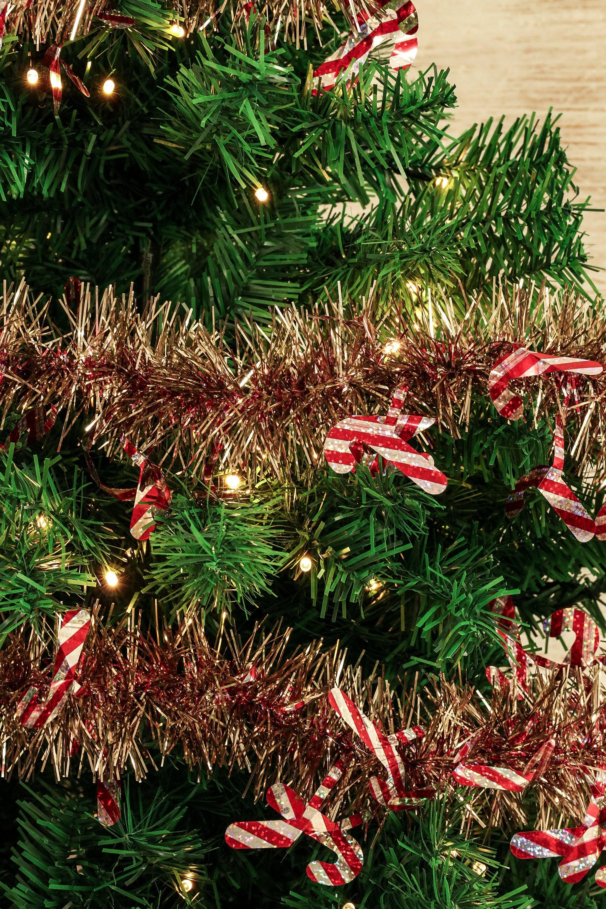 Candy Cane Tinsel Garland, 50cm