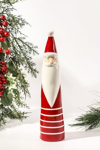 Santa Stripe Ceramic Statue, 27cm