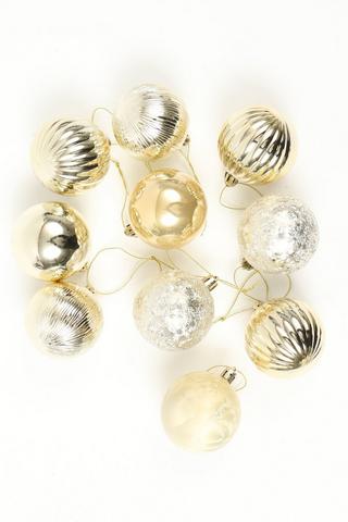 15 Pack Champagne Baubles, 6cm