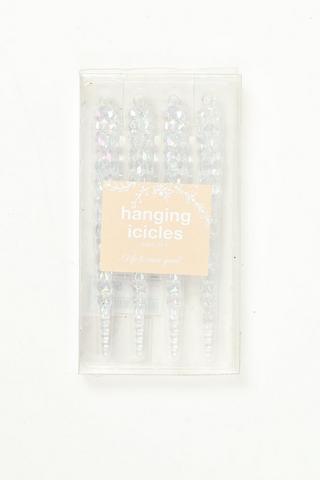 4 Pack Icicle Hanging Decor, 15cm