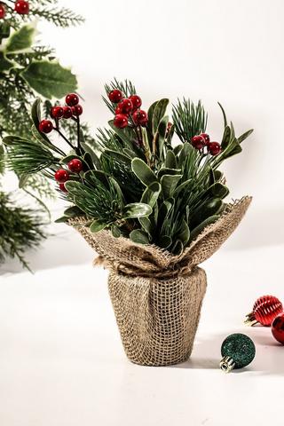 Berry Potted Decor, 9x25cm