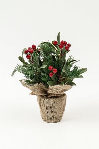Berry Potted Decor, 9x25cm