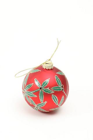 Poinsettia Hanging Bauble, 10cm